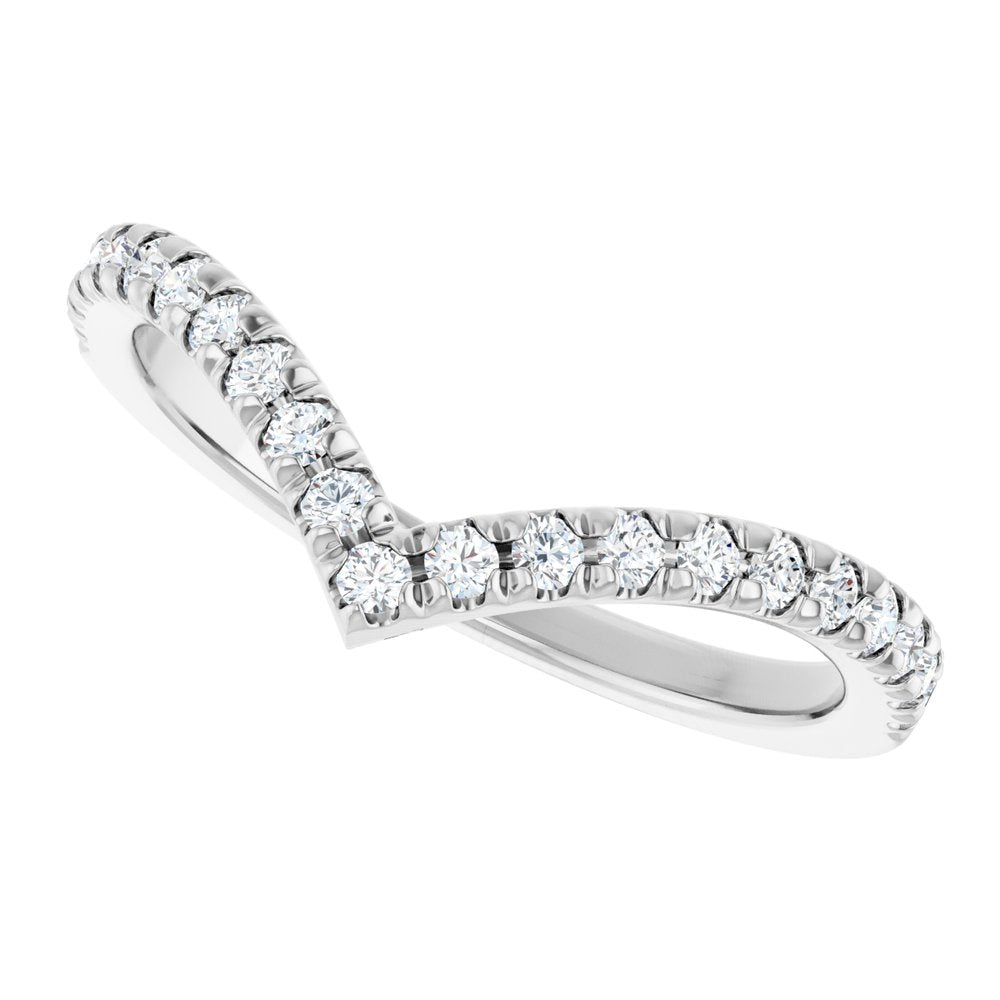 14K White 1/4 CTW Natural Diamond Contour Band