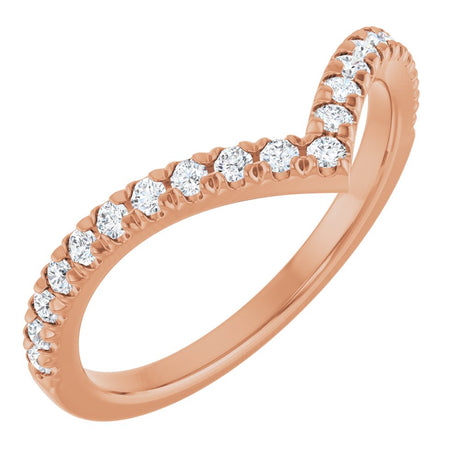 14K Rose 1/4 CTW Lab-Grown Diamond Contour Band