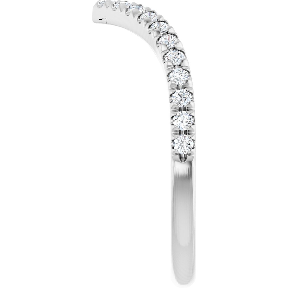 14K White 1/4 CTW Lab-Grown Diamond Contour Band