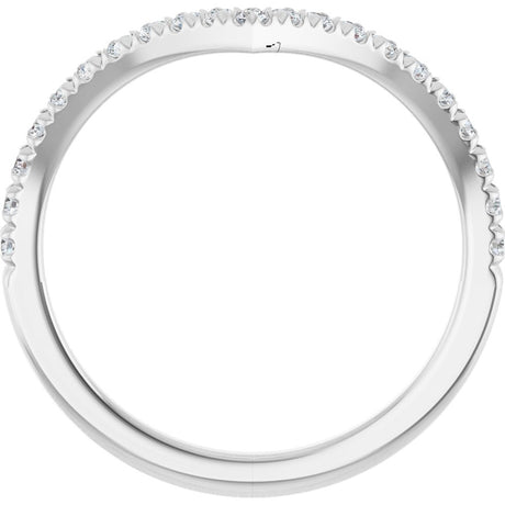 14K White Gold 1/4 CTW Natural Diamond Contour Band