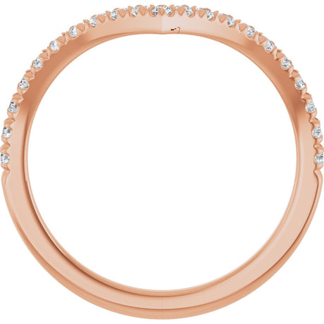 14K Rose 1/4 CTW Lab-Grown Diamond Contour Band