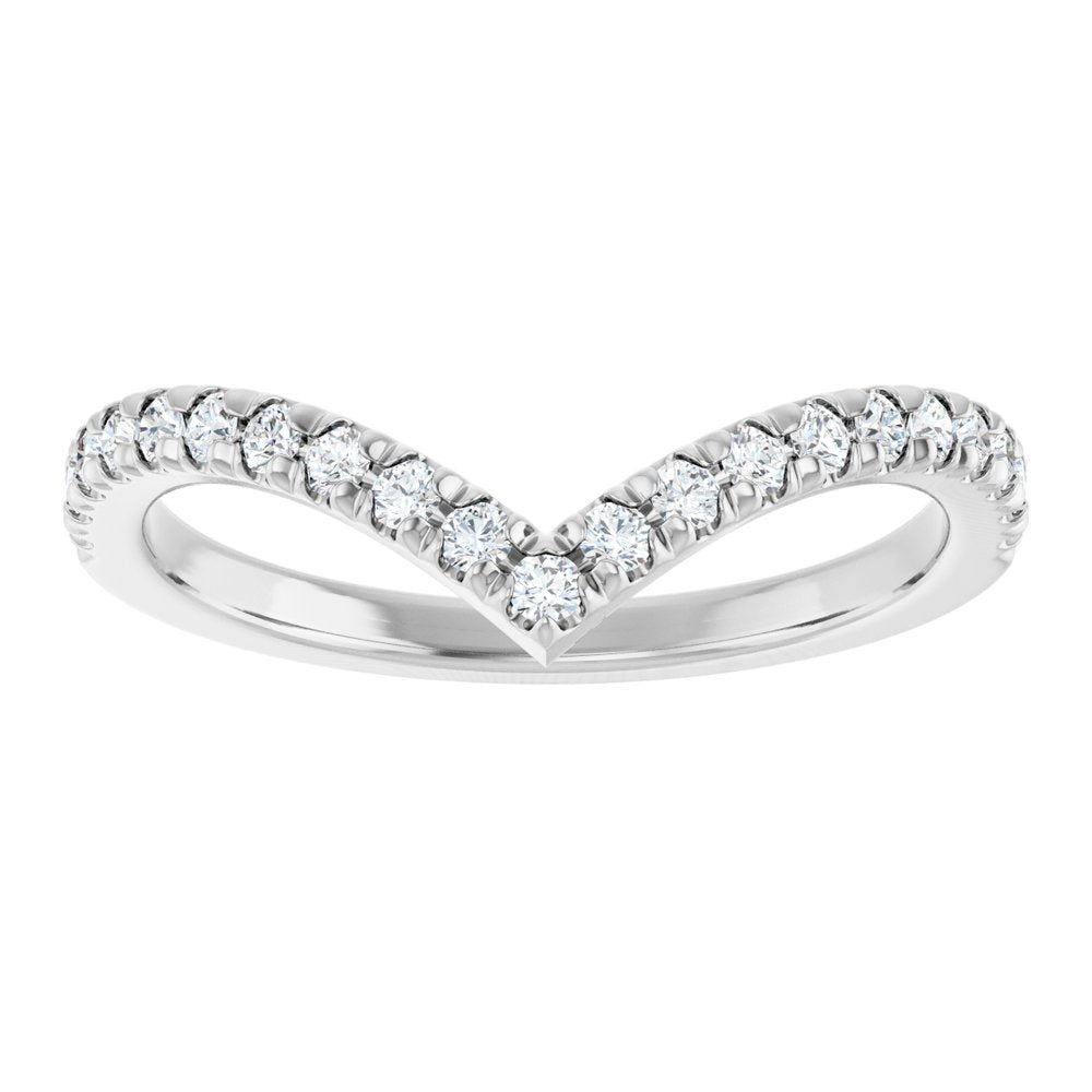 14K White 1/4 CTW Lab-Grown Diamond Contour Band