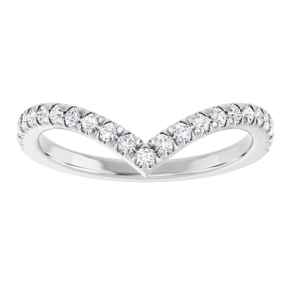 14K White Gold 1/4 CTW Natural Diamond Contour Band