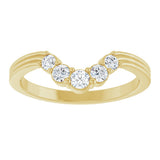 14K Yellow 1/4 Natural Diamond Contour Band