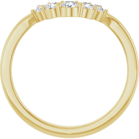 14K Yellow Gold 1/4 CTW Lab-Grown Diamond Contour Band