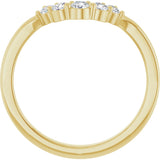 14K Yellow 1/4 Natural Diamond Contour Band