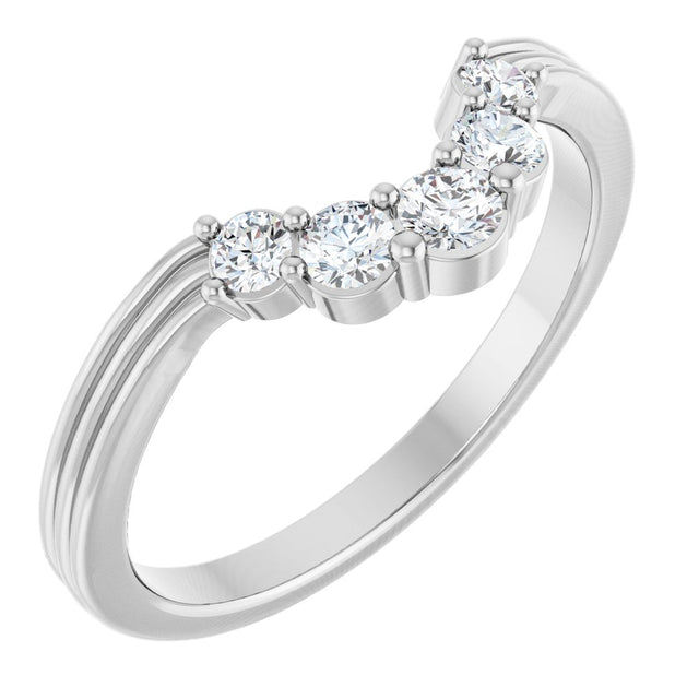 14K White Gold 1/4 CTW Lab-Grown Diamond Contour Band