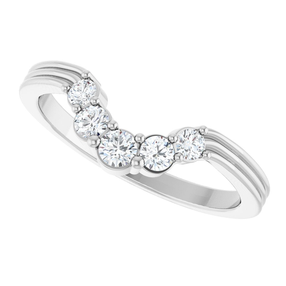 14K White Gold 1/4 CTW Lab-Grown Diamond Contour Band