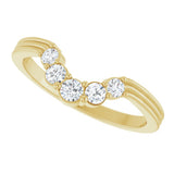14K Yellow 1/4 Natural Diamond Contour Band