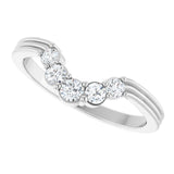 14K White 1/4 CTW Lab-Grown Diamond Contour Band