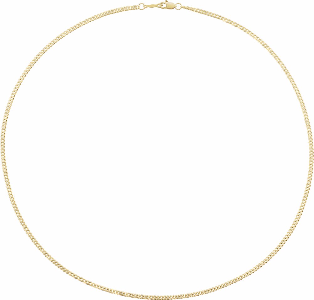 14K Yellow Gold-Filled 2.25 mm Curb 24" Chain