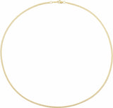 14K Yellow Gold 2.25 mm Curb 18" Chain