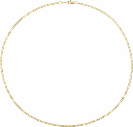 14K Yellow Gold 2.25 mm Curb 24" Chain