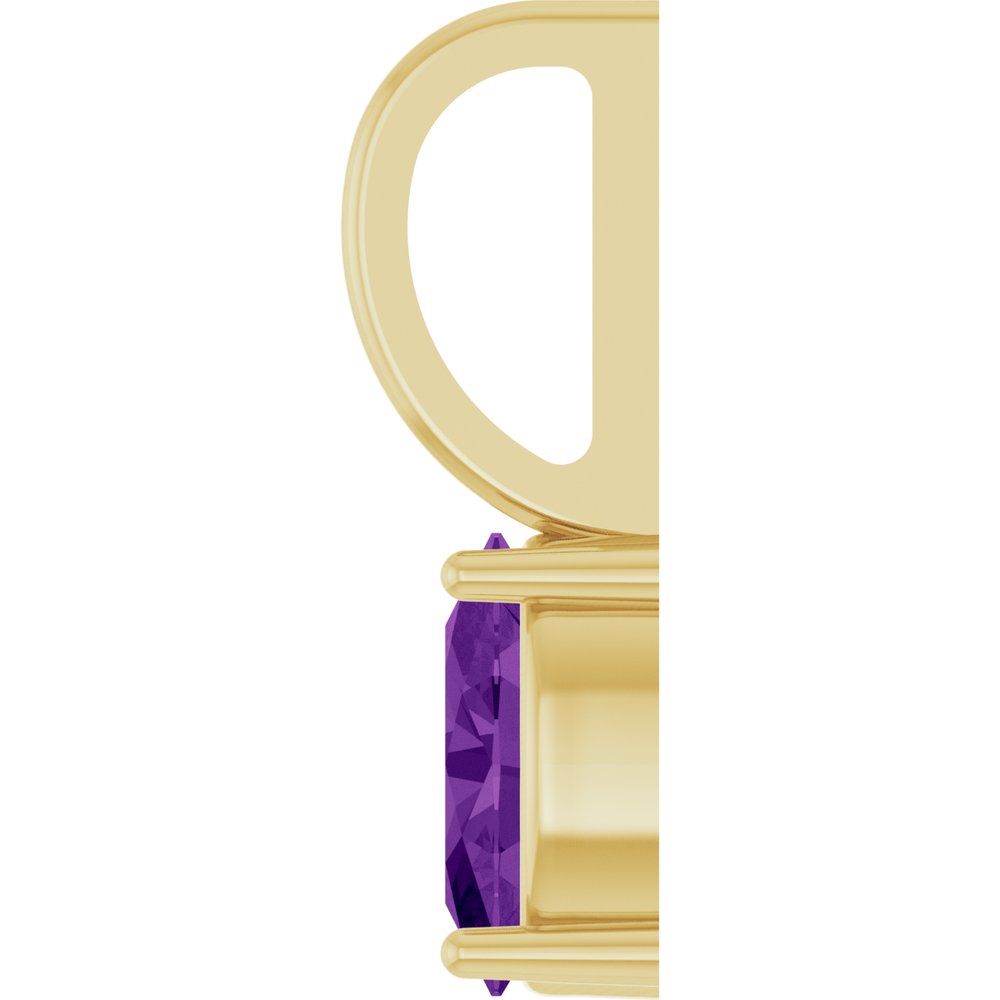 14K Yellow Gold 6x4 mm Natural Amethyst Charm/Pendant