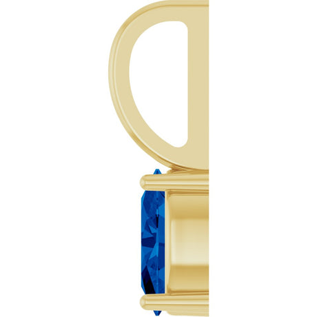 14K Yellow Gold 6x4 mm Lab-Grown Blue Sapphire Charm/Pendant