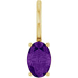 14K Yellow Gold 6x4 mm Natural Amethyst Charm/Pendant