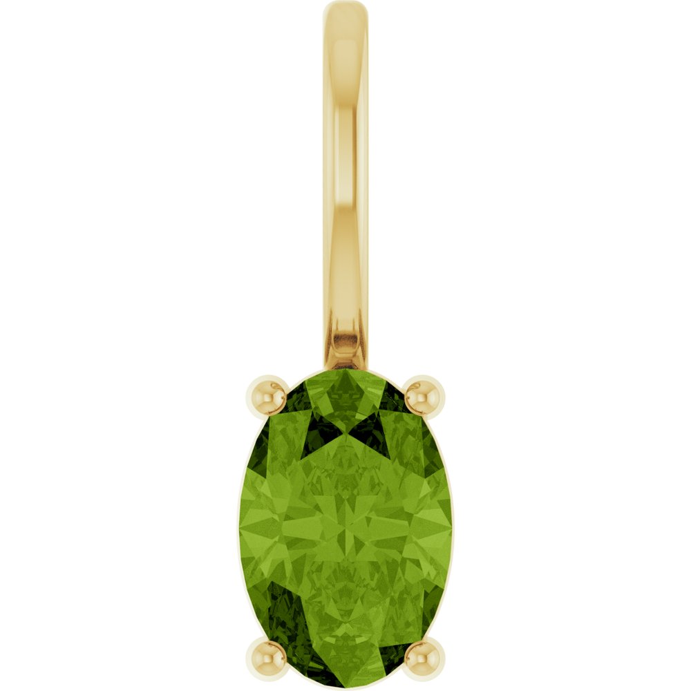 14K Yellow 6x4 mm Natural Peridot Charm/Pendant