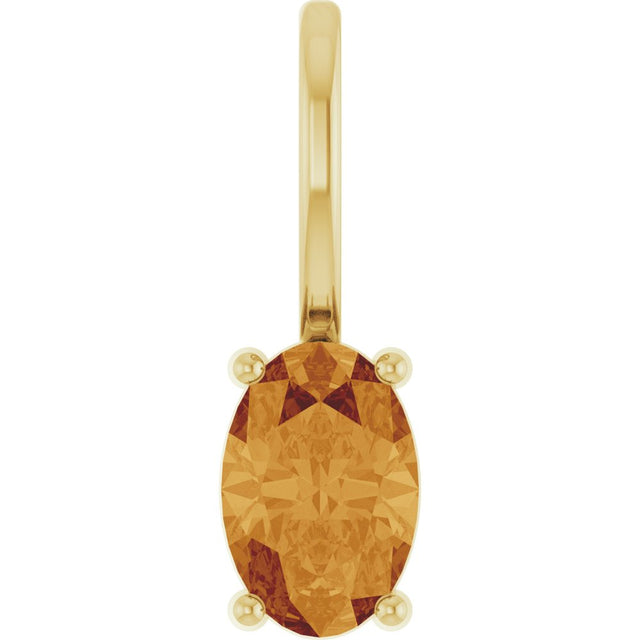 14K Yellow Gold 6x4 mm Natural Citrine Charm/Pendant
