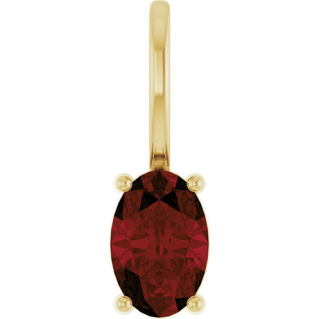 14K Yellow 6x4 mm Natural Mozambique Garnet Charm/Pendant