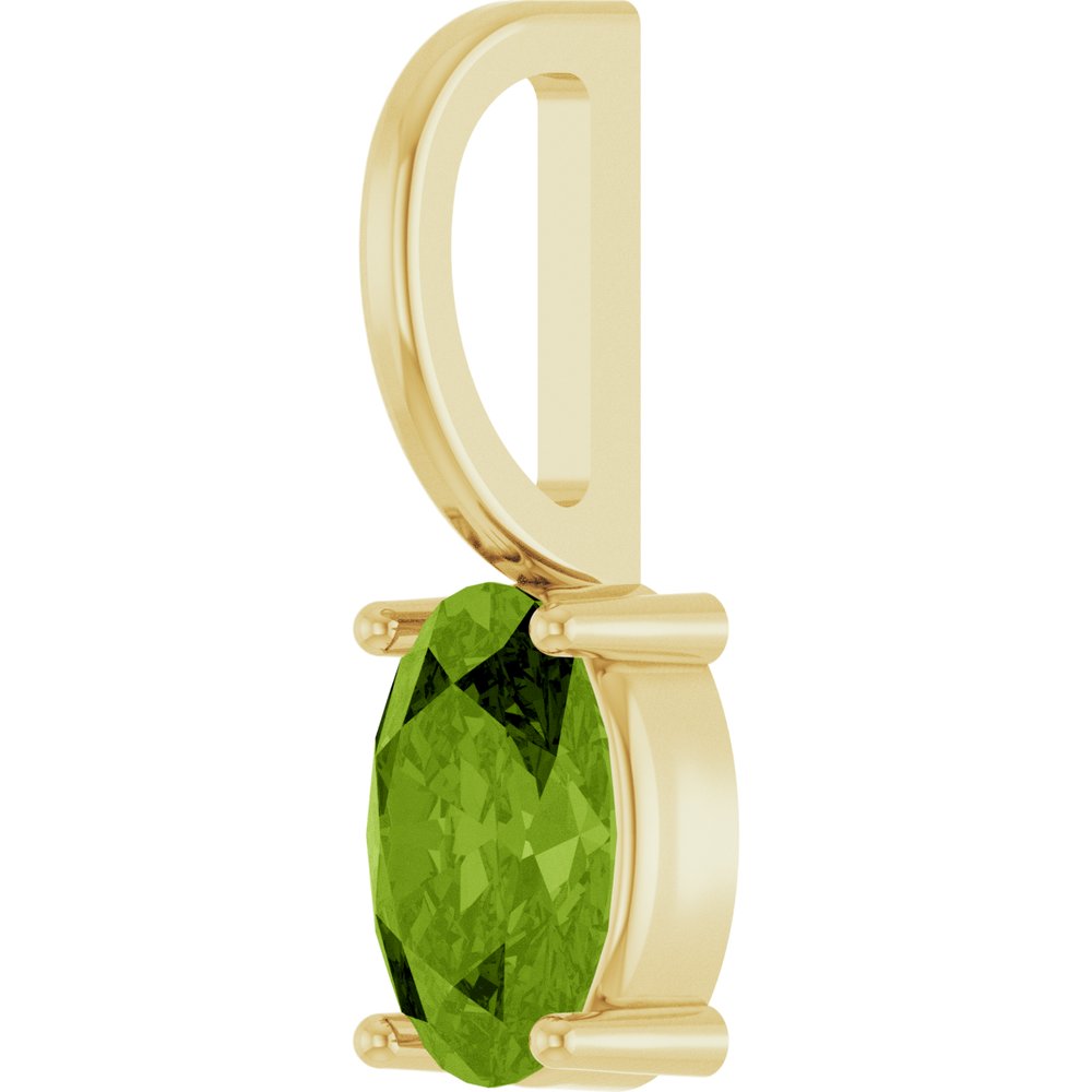 14K Yellow 6x4 mm Natural Peridot Charm/Pendant