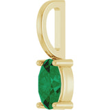 14K Yellow 5x3 mm Natural Emerald Charm/Pendant