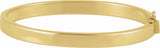 14K Yellow 6 mm Tube Hinged Bangle 7" Bracelet