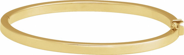 14K Yellow 4 mm Tube Hinged Bangle 7" Bracelet