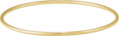 14K Yellow 2 mm Bangle 7 1/2" Bracelet