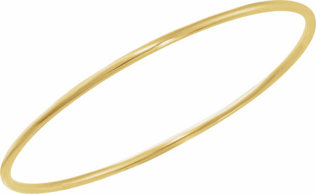 14K Yellow 2 mm Bangle 7 1/2" Bracelet