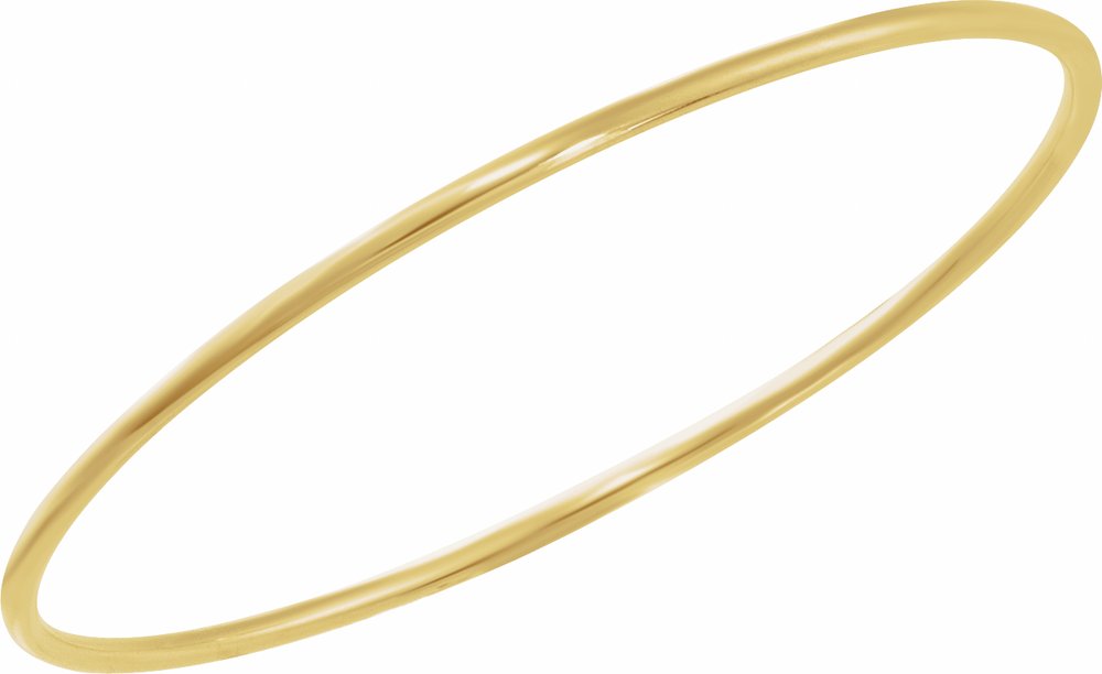 14K Yellow 2 mm Bangle 7 1/2" Bracelet