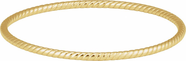 14K Yellow 3 mm Twisted Bangle 7 1/2" Bracelet