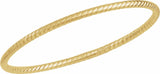 14K Yellow 3 mm Twisted Bangle 7 1/2" Bracelet