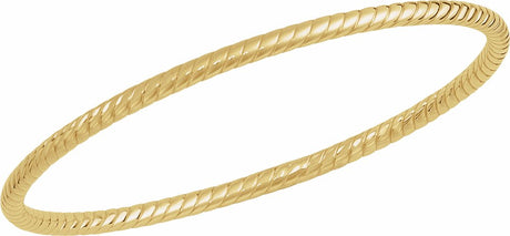 14K Yellow 3 mm Twisted Bangle 7 1/2" Bracelet