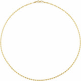 14K Yellow 2.7 mm Mirror 20" Chain