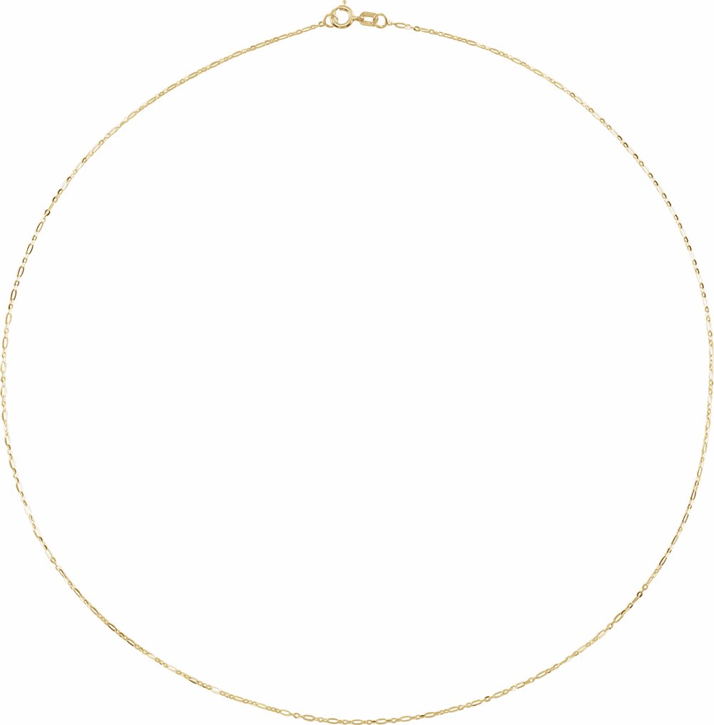 14K Yellow Gold 1.25 mm Figaro 7" Chain