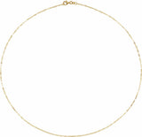 14K Yellow Gold 1.25 mm Paperclip-Style 20" Chain