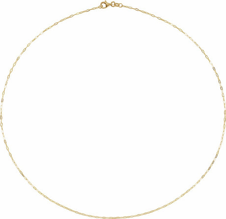 14K Yellow 1.25 mm Paperclip-Style 20" Chain