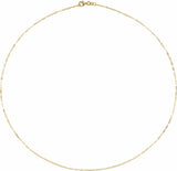 14K Yellow 1.25 mm Paperclip-Style 24" Chain
