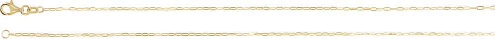14K Yellow Gold 1.25 mm Paperclip-Style 20" Chain