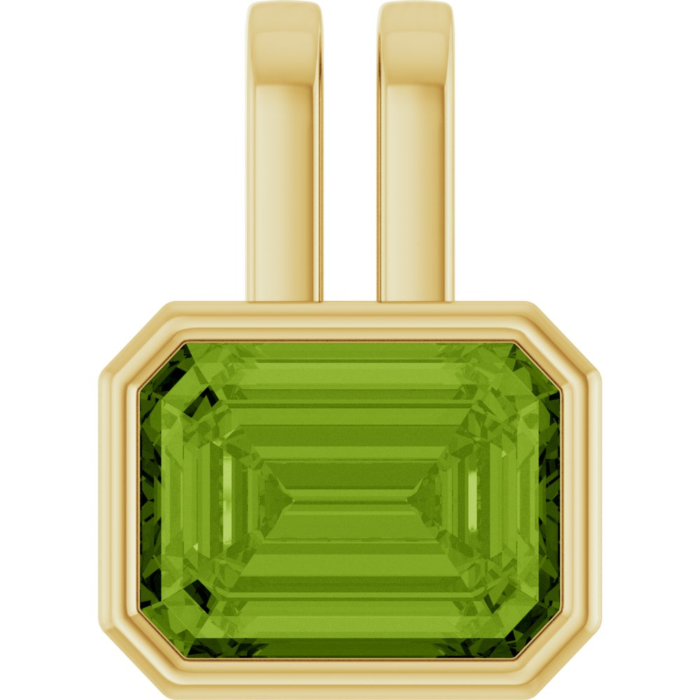 14K Yellow Natural Peridot Pendant