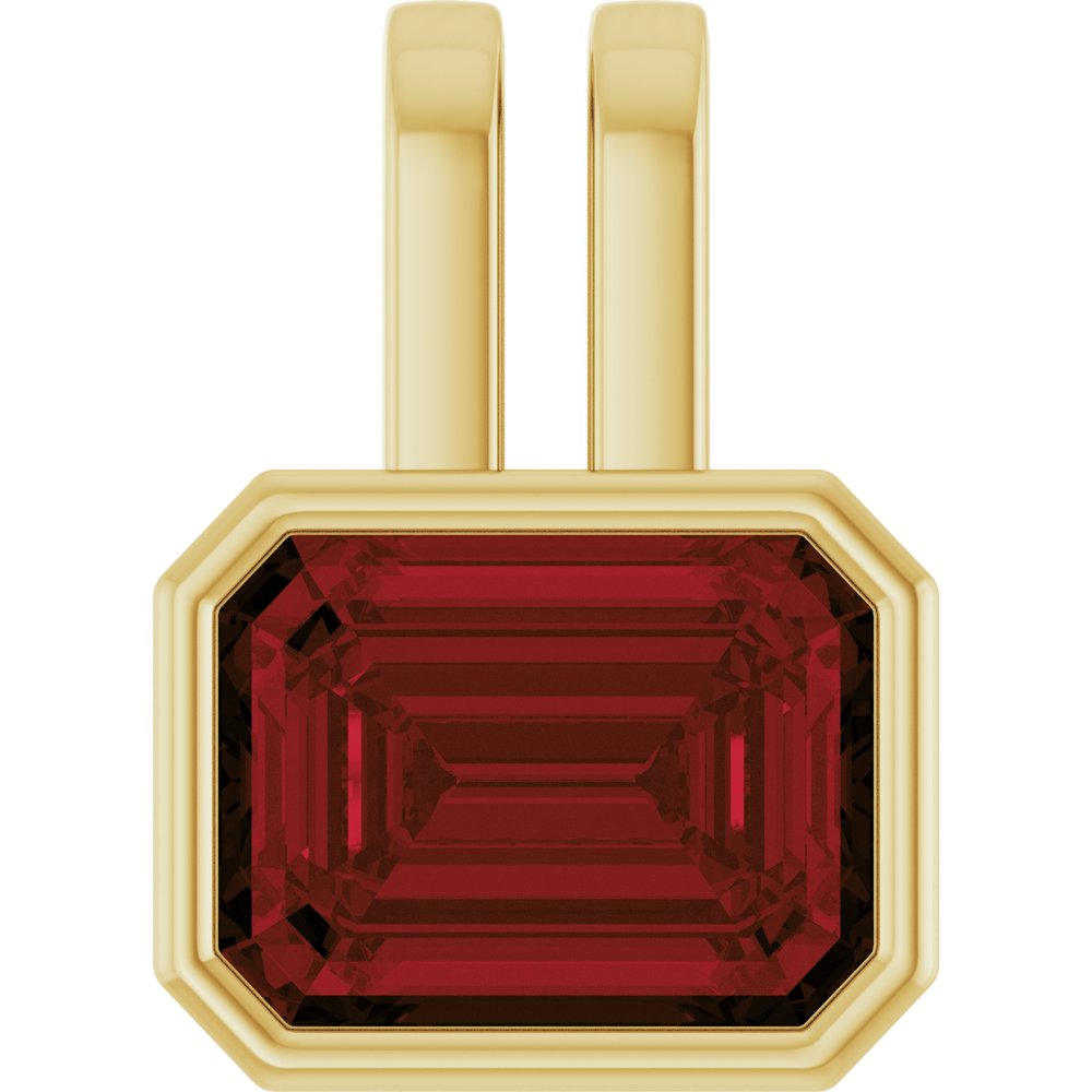 14K Yellow Gold Natural Mozambique Garnet Pendant