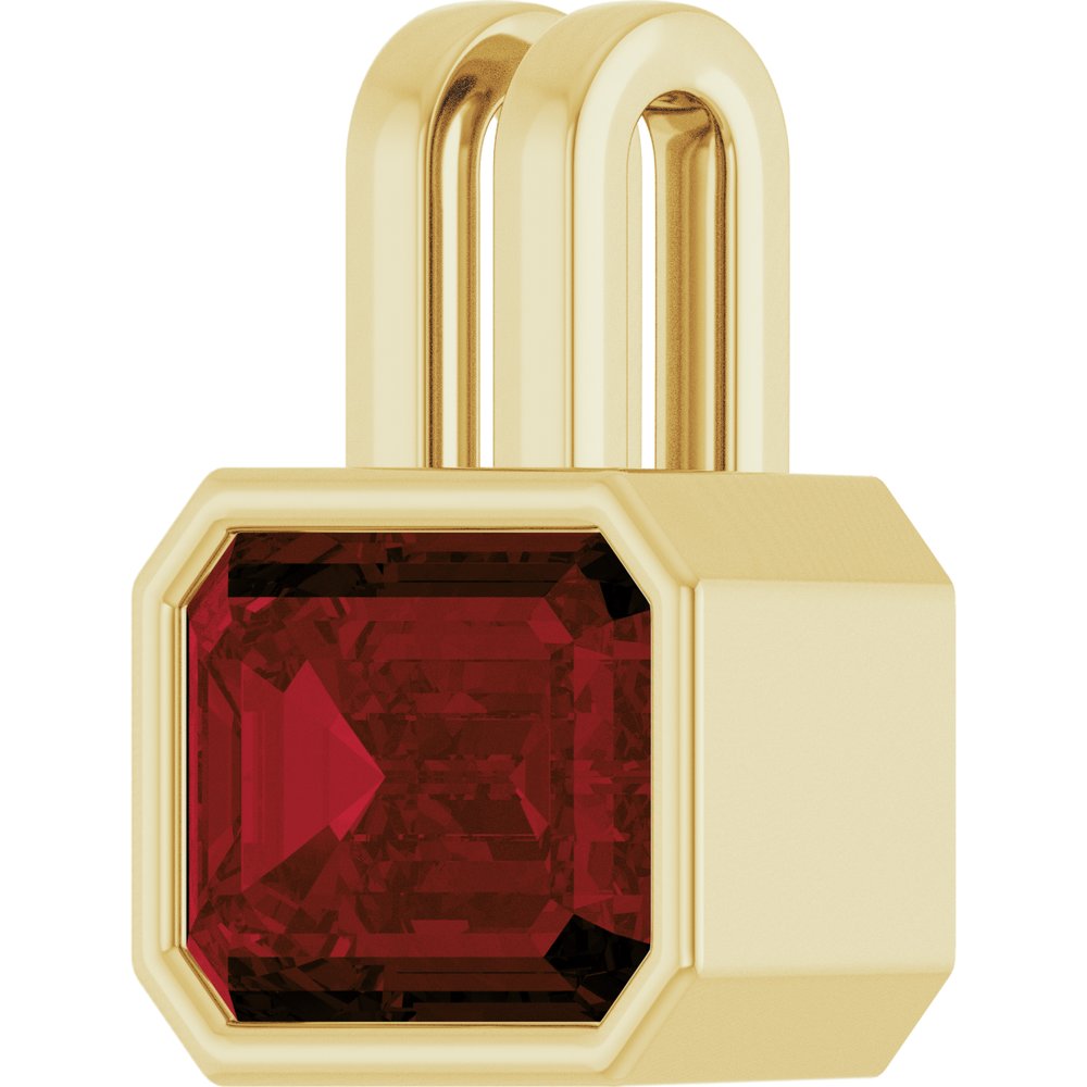 14K Yellow Natural Mozambique Garnet Pendant