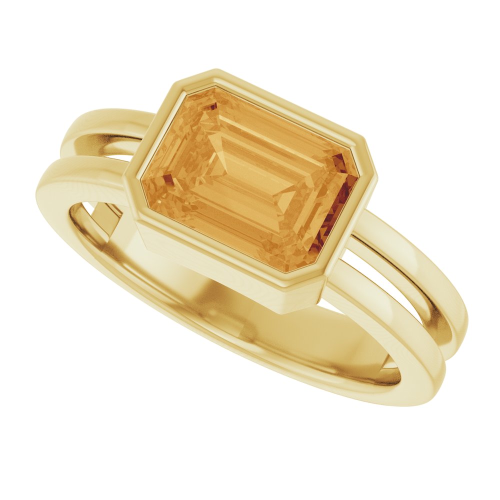 14K Yellow Natural Citrine Ring