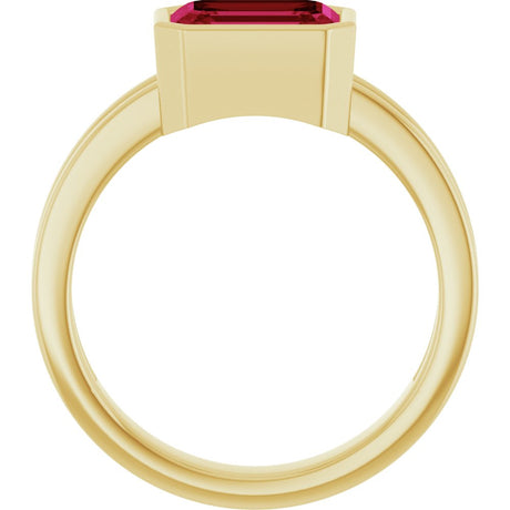14K Yellow Gold Lab-Grown Ruby Ring