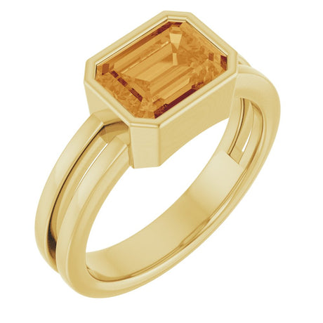 14K Yellow Gold Natural Citrine Ring