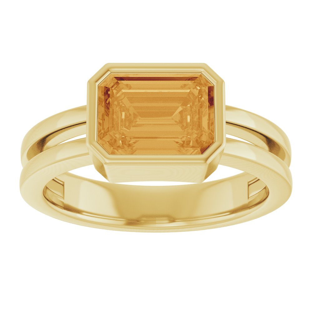 14K Yellow Natural Citrine Ring