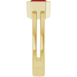 14K Yellow Gold Lab-Grown Ruby Ring