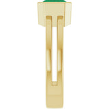 14K Yellow Gold Lab-Grown Emerald Ring
