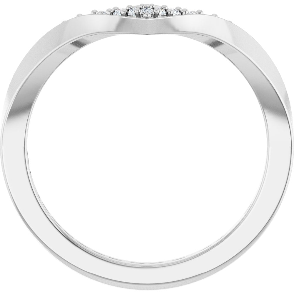 14K White Gold 1/10 CTW Lab-Grown Diamond Contour Band