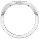 14K White Gold 1/10 CTW Natural Diamond Contour Band